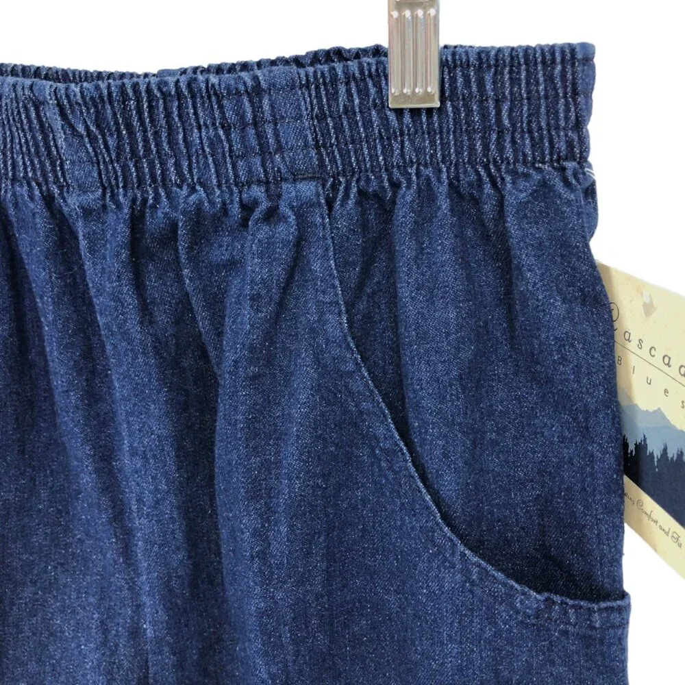 Cascade Blues Vintage Elastic Waist 100% Cotton Denim Jeans Size 10 Short NOS - Picture 5 of 11